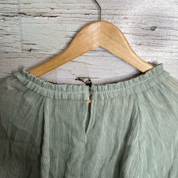 Highline collective green long sleeve ruffle blouse size xl - Picture 5 of 8